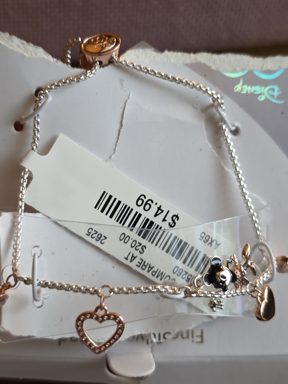 Disney Rose Gold & Silver Mixed Charm Bracelet